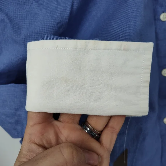 Lauren Ralph Lauren Blue and White Button Down Shirt Women's Size 4 - Picture 8 of 11